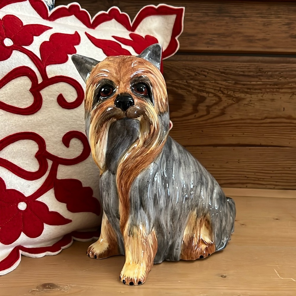 Yorkshire Terrier/Yorkie Ceramic Sculpture- Italy